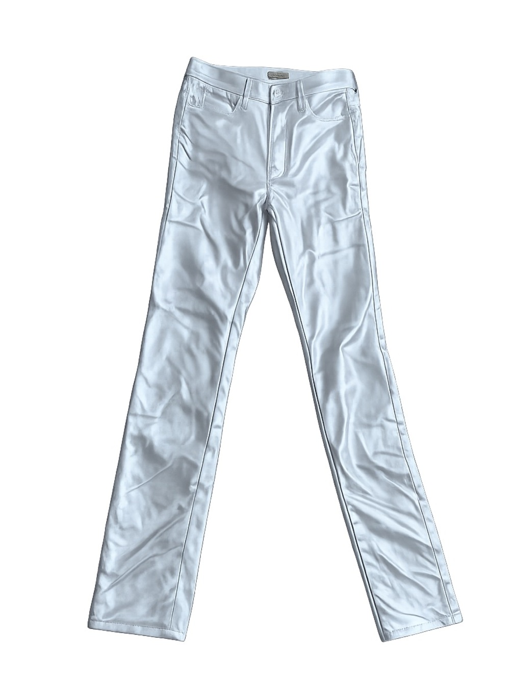 MOTHER The Dazzler Skimp Rain Or Shine Metallic Silver Coated Jeans Size 27